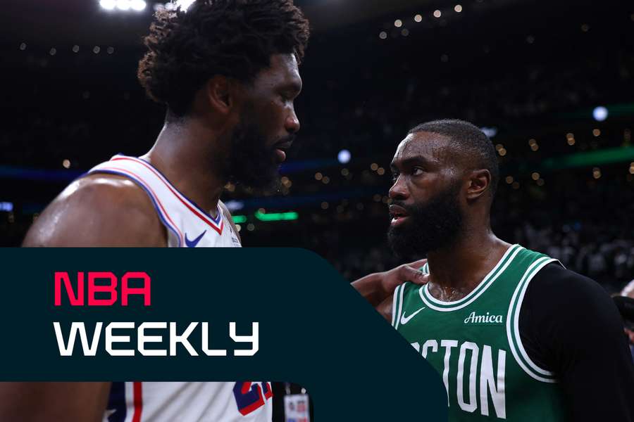 Embiid y Brown tras la victoria de los 76ers sobre los Celtics