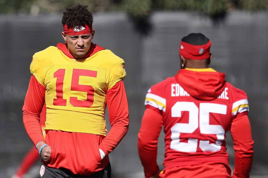 Patrick Mahomes à l'entraînement cette semaine.