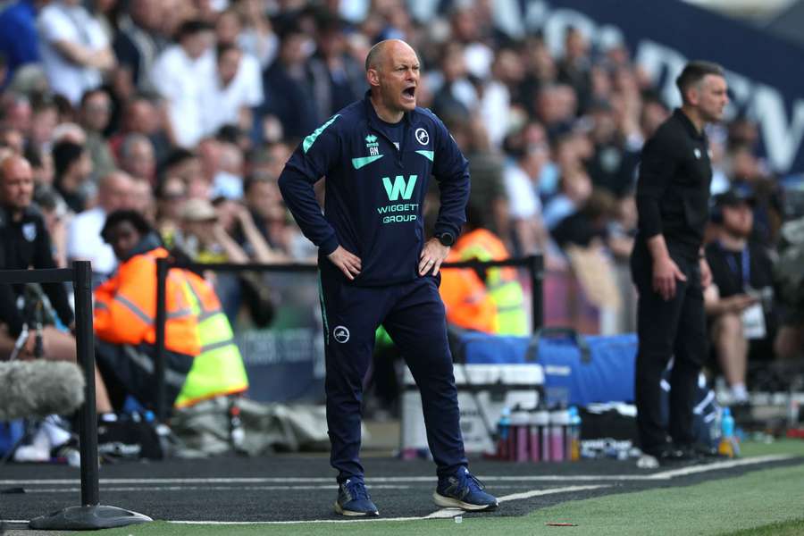 Alex Neill on the touchline as Millwall manager