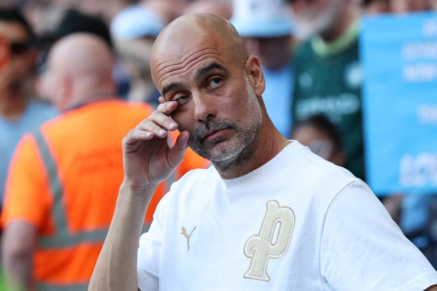 Pep Guardiola, en su último partido con el City Pep Guardiola, en su último partido con el City