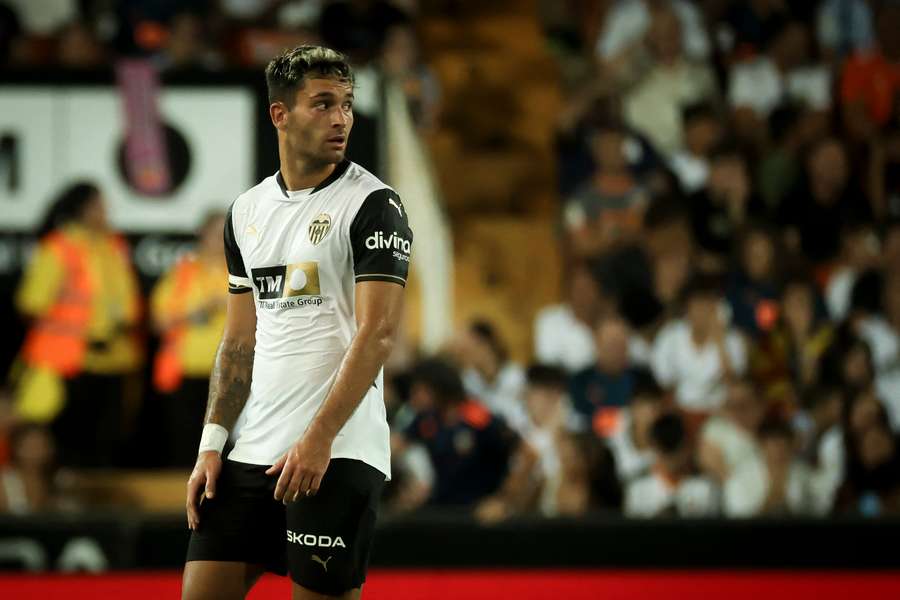 Hugo Duro, durante el partido ante el Villarreal