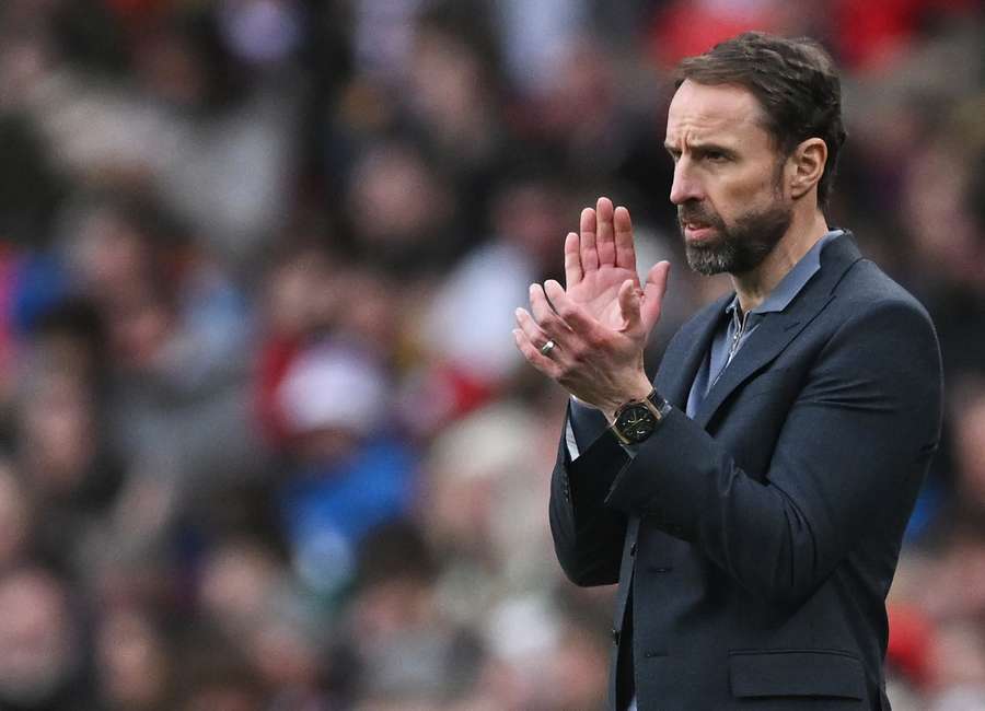 England's manager Gareth Southgate applauds his players