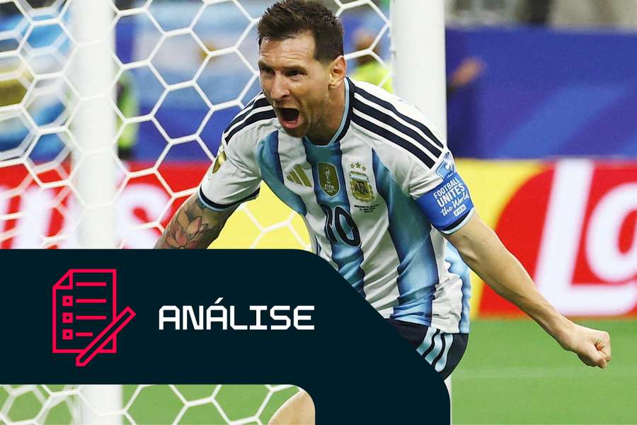 Lionel Messi após o seu segundo golo frente à Áustria Lionel Messi após o seu segundo golo frente à Áustria