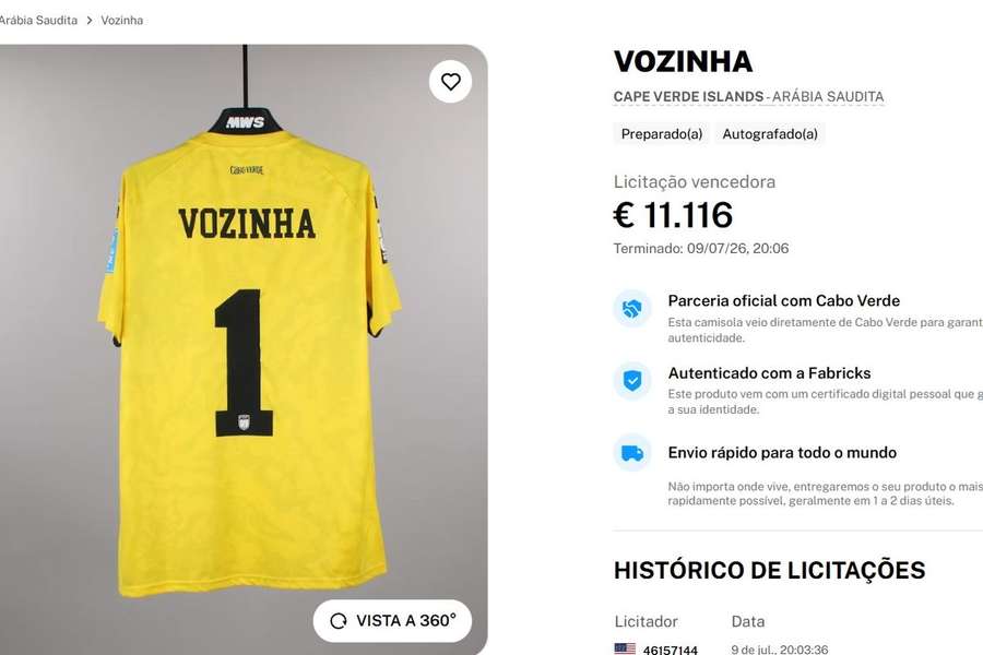 Camisola de Vozinha em leilão Camisola de Vozinha em leilão