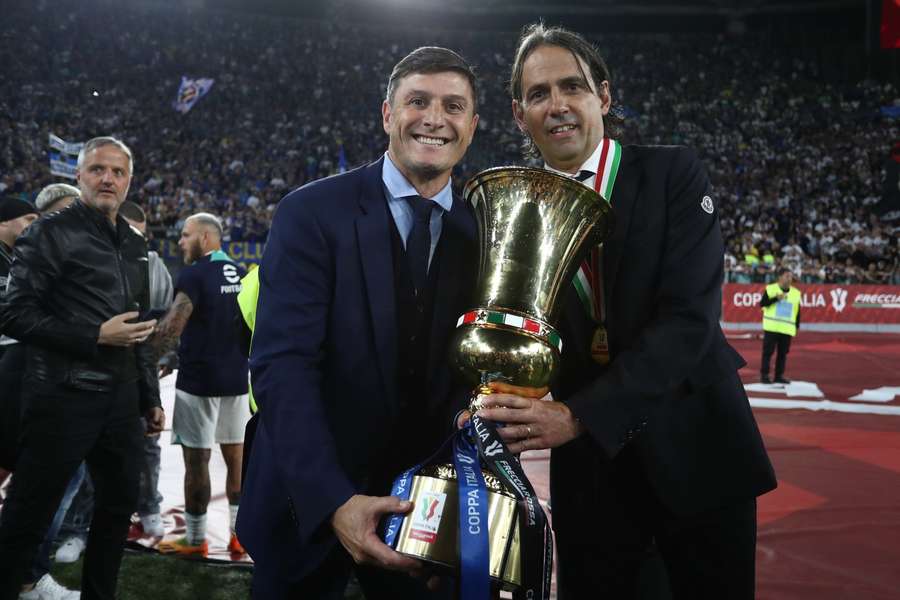 Simone Inzaghi e Javier Zanetti