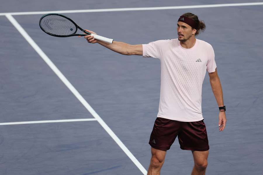 Zverev in action in Shanghai Zverev in action in Shanghai