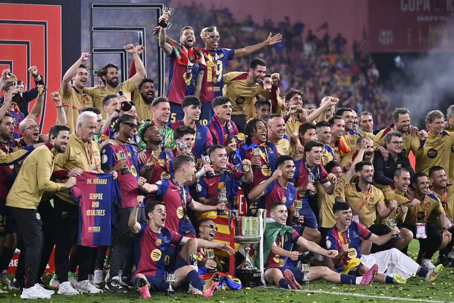 El Barça celebra el título de la última Copa del Rey El Barça celebra el título de la última Copa del Rey