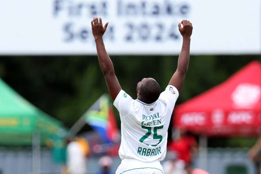 Kagiso Rabada celebrates a wicket for South Africa