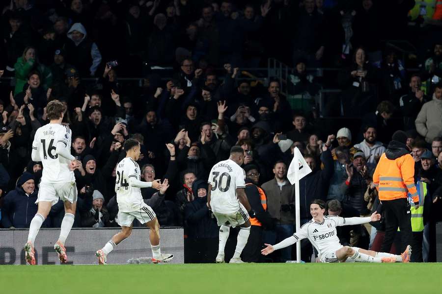 Fulham celebrate Wilson's late winner