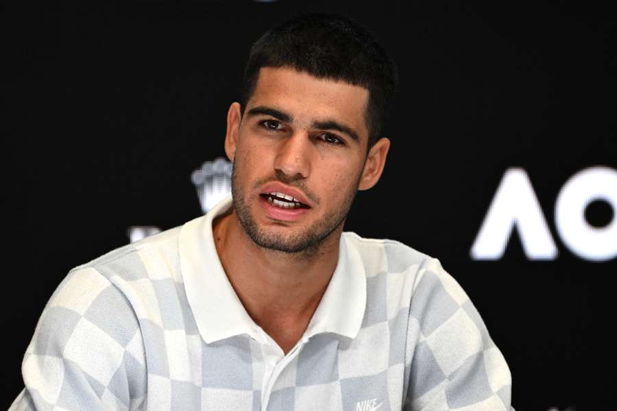 Alcaraz en conférence de presse à Melbourne.