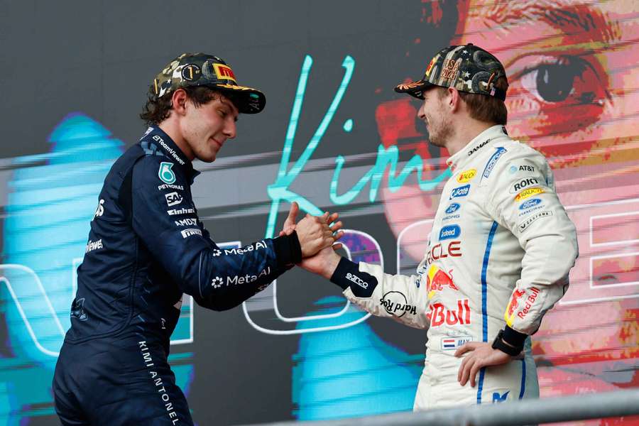 Antonelli (l.) und Verstappen beim US Grand Prix am vergangenen Wochenende