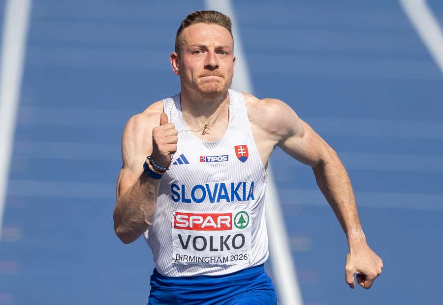 Volko počas rozbehu na 200 metrov na ME. Volko počas rozbehu na 200 metrov na ME.