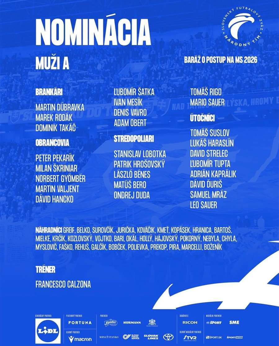 Nominácia sokolov na marcovú baráž.