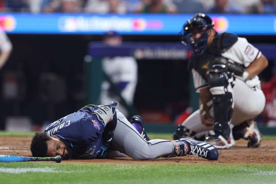 Rays' Junior Caminero hit by pitch during 2026 MLB All-Star Game