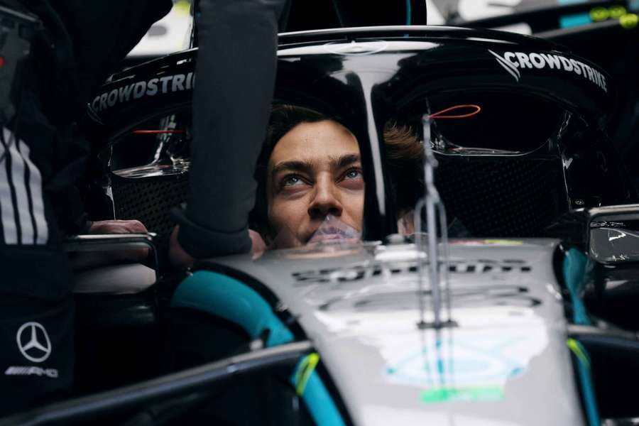 Mercedes' George Russell in his car ahead of the Chinese Grand Prix Mercedes' George Russell in his car ahead of the Chinese Grand Prix