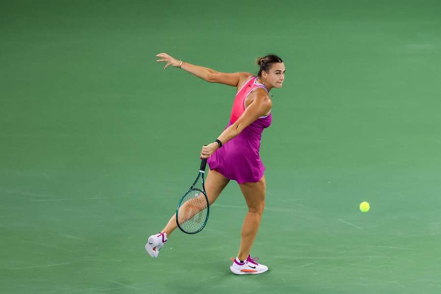 Perfekte Haltung und Titelträgerin in Wuhan: Aryna Sabalenka.