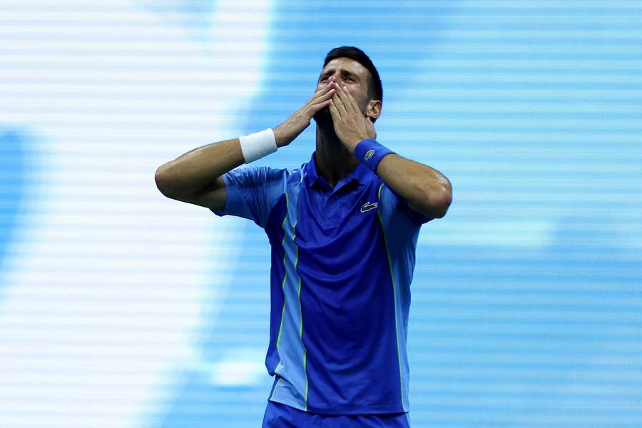 Novak Djokovic celebrates after winning the final