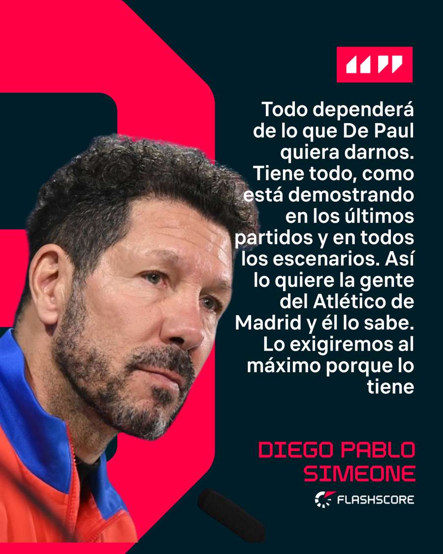 Simeone sobre De Paul Simeone sobre De Paul