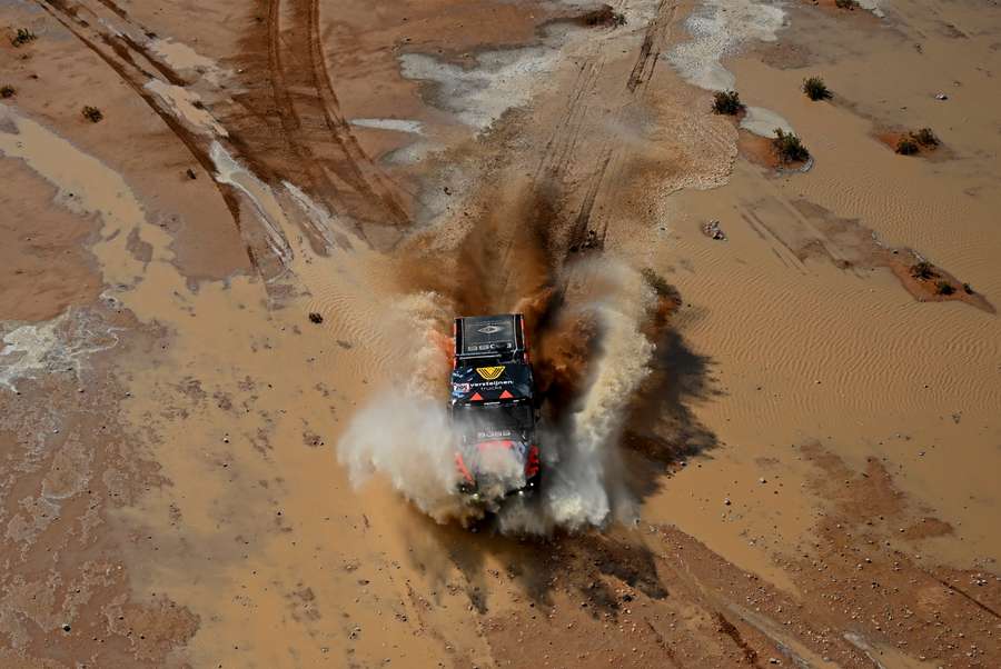 Dutch driver Janus Van Kasteren and co-drivers Marcel Snijders and Darek Rodewald compete during Stage 9 