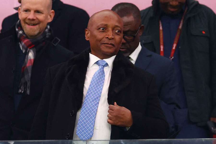 CAF president Patrice Motsepe in the stands