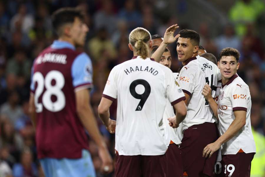 Haaland og Rodri kom på måltavlen for City.