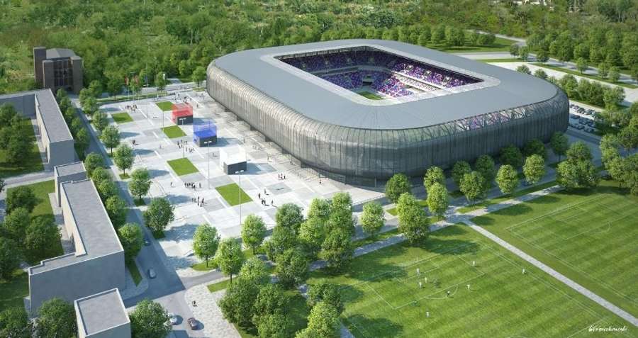 Domknięty czwartą trybuną stadion w Zabrzu