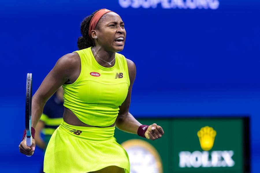 Gauff celebrates her win