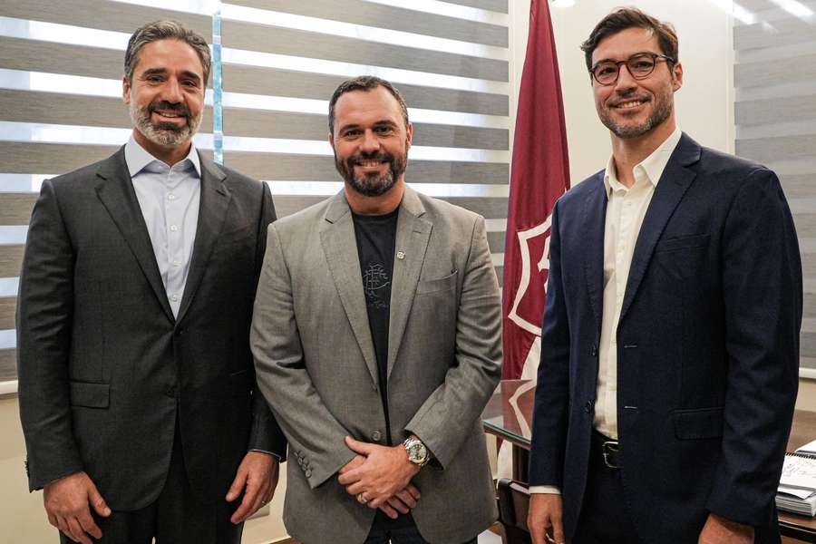 Alessandro Farkuh (BTG Pactual), Mario Bittencourt e Carlos de Barros (LZ Sports)