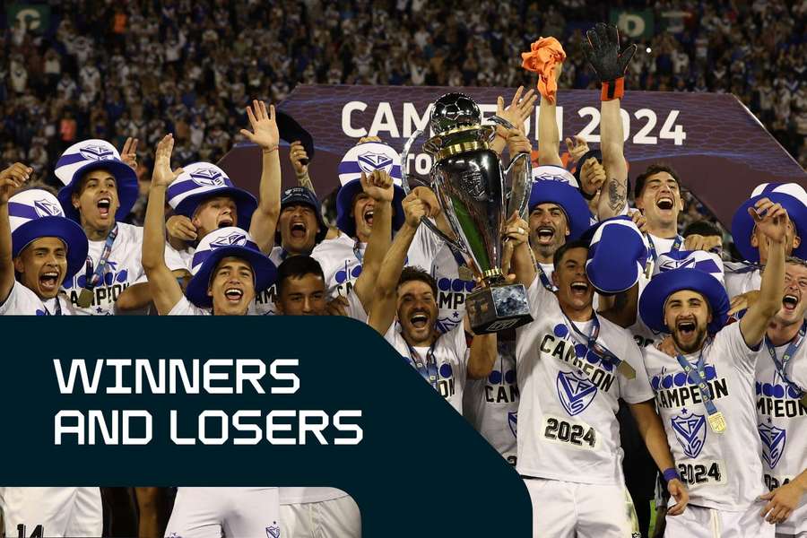 Velez Sarsfield players celebrate being crowned champions of Argentina