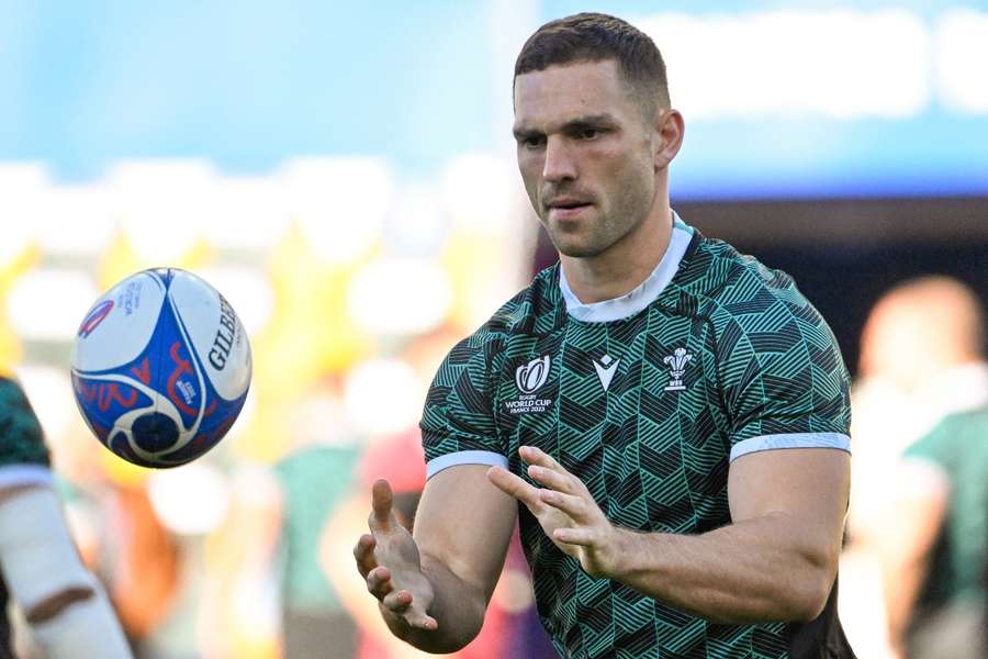 George North em treino com o País de Gales