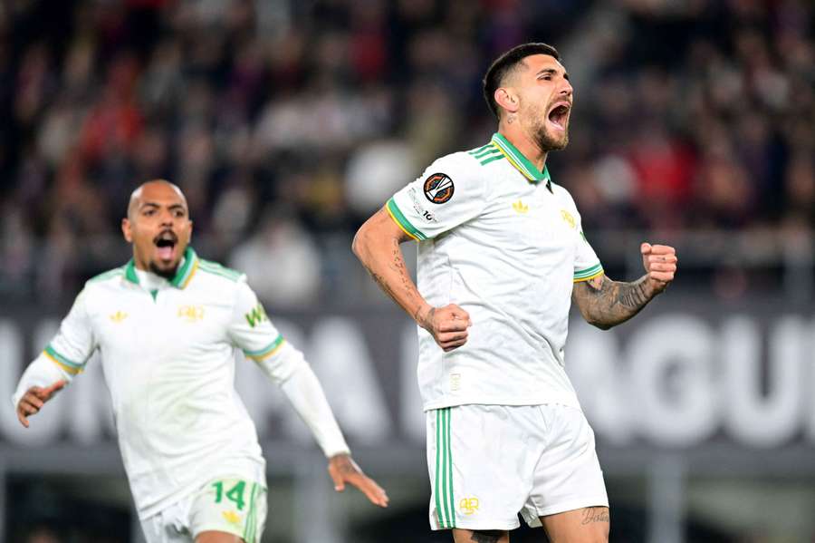 Roma celebrate their equaliser