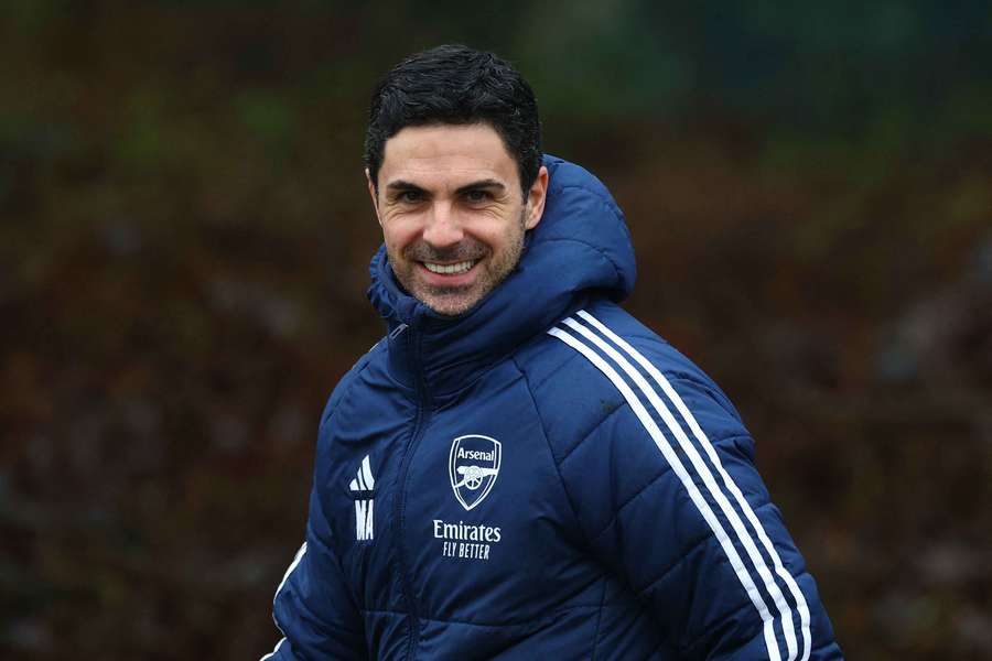 Mikel Arteta à l'entraînement avec Arsenal, ce mardi.