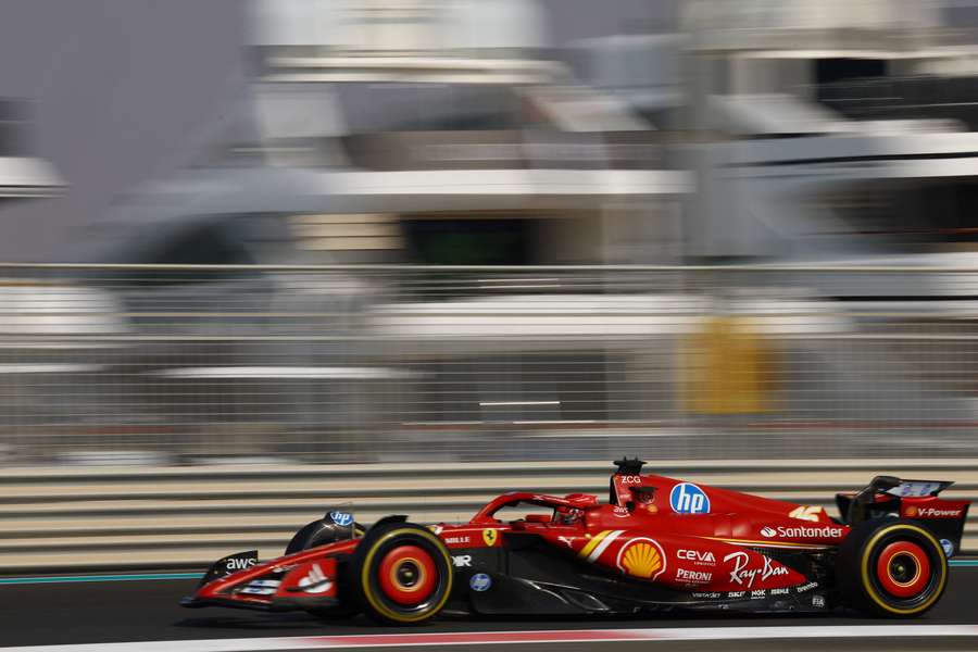 Ferrari's Charles Leclerc during practice in Abu Dhabi