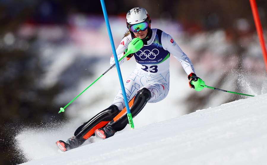 Vlhová na slalomovej trati.