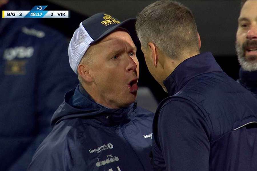 Tempers flaring between Viking coach Morten Jensen and Bodo/Glimt' s Kjetil Knutsen