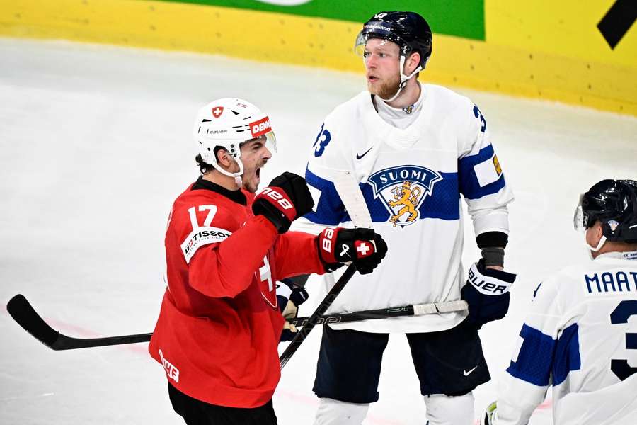 Ken Jager celebrates putting Switzerland back in front