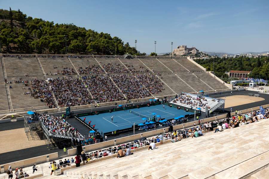 Štadión v Aténach, na ktorom slovenskí tenisti zdolali domácich Grékov 3:1.