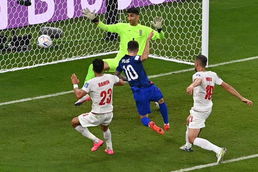 Pulisic was injured after giving USA the lead against Iran