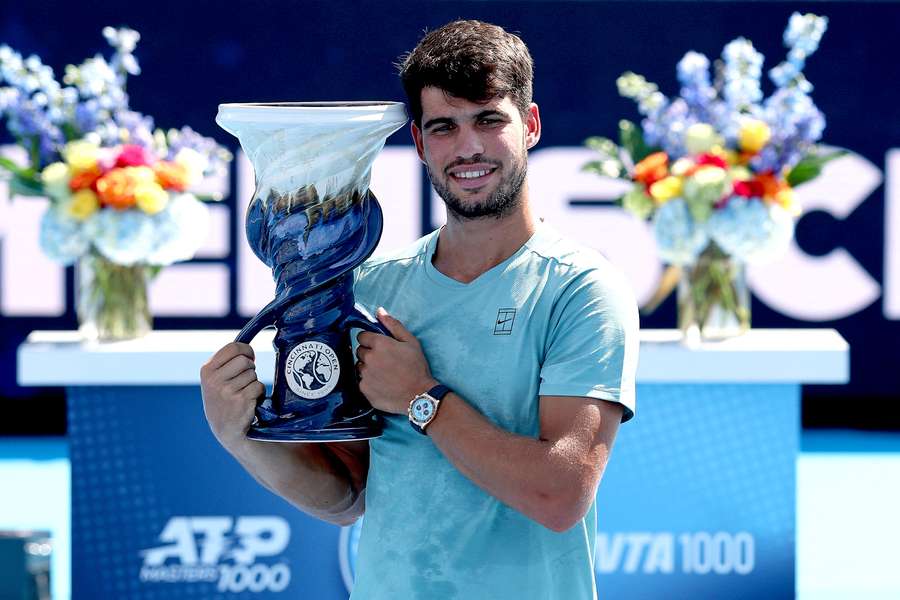 Alcaraz with his Cincinnati Open trophy Alcaraz with his Cincinnati Open trophy