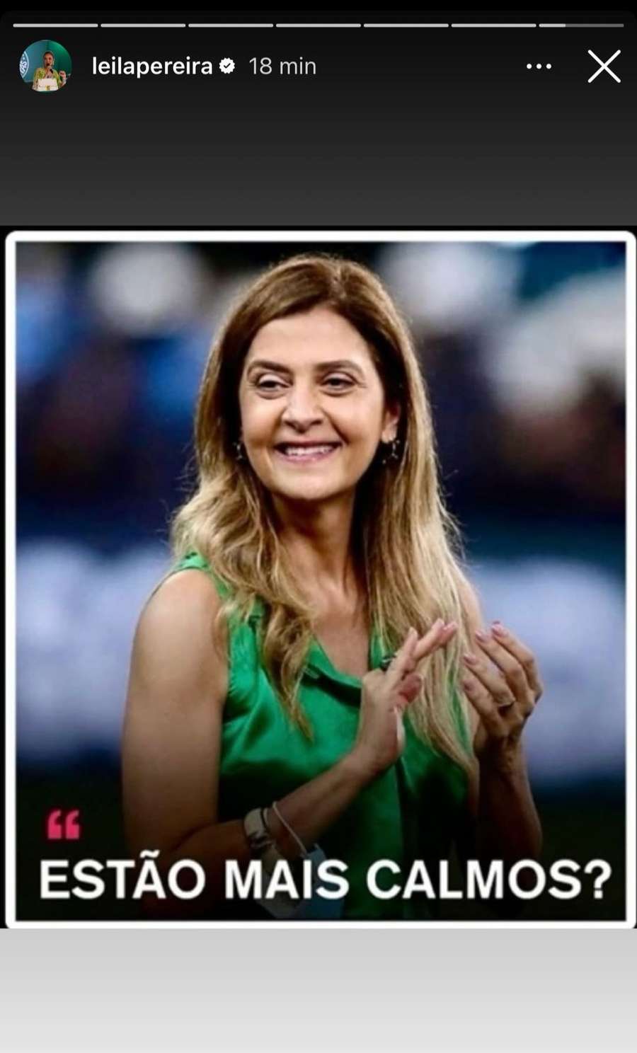 Os stories de Leila no Instagram