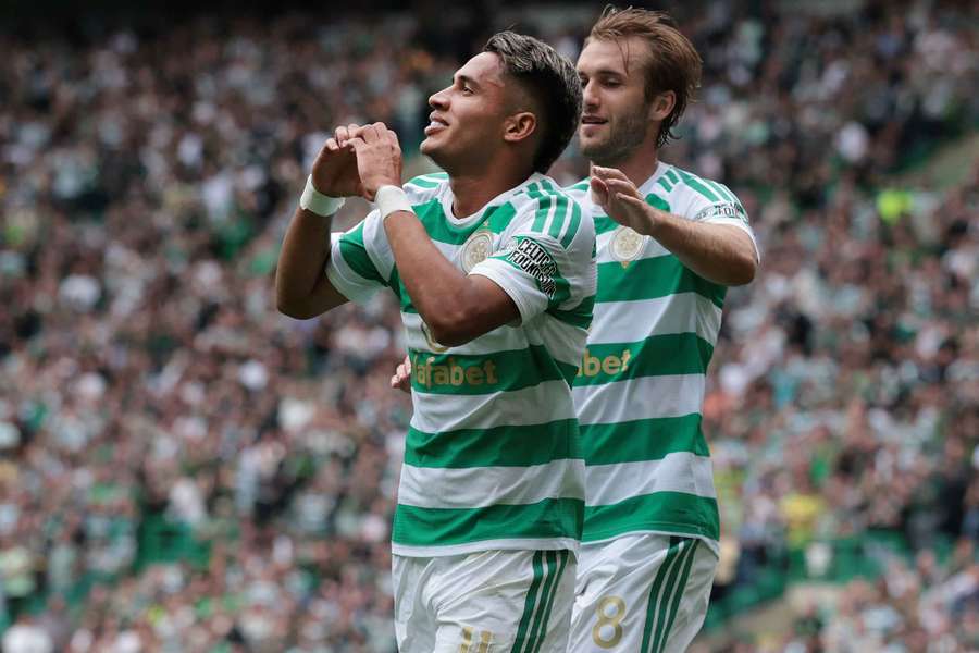 Camilo Duran scored both of Celtic's goals during their win over Falkirk. Camilo Duran scored both of Celtic's goals during their win over Falkirk.
