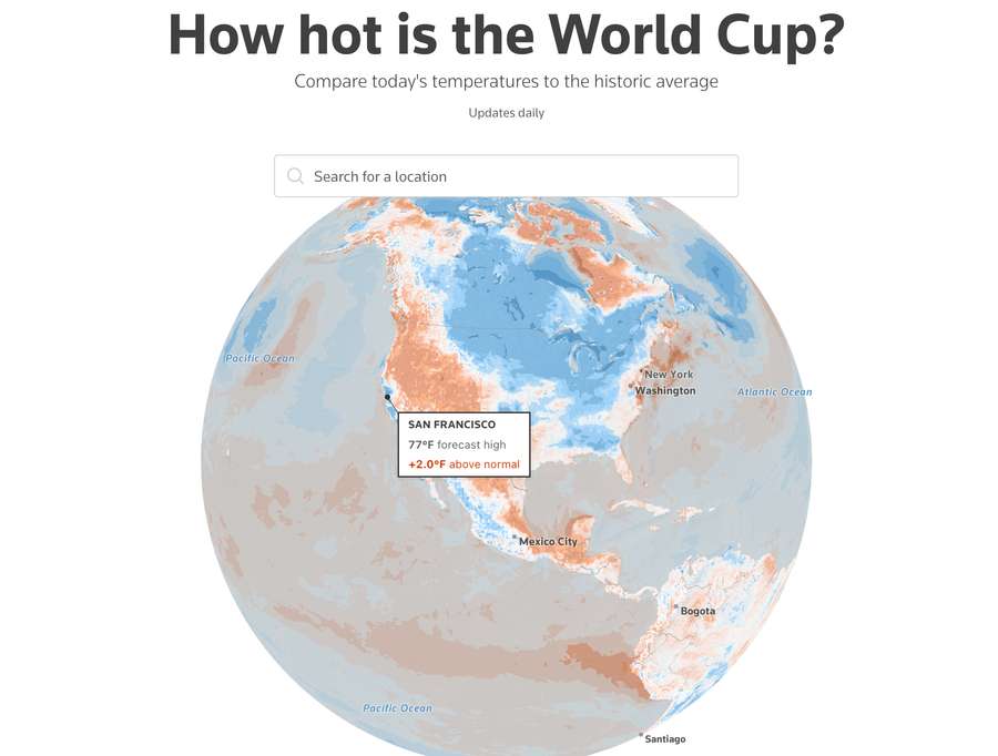 Hotside da Reuters oferece comparativo de calor nas cidades da Copa Hotside da Reuters oferece comparativo de calor nas cidades da Copa