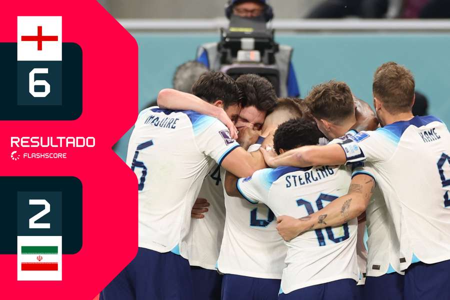 Inglaterra goleou o Irão na estreia no Mundial-2022