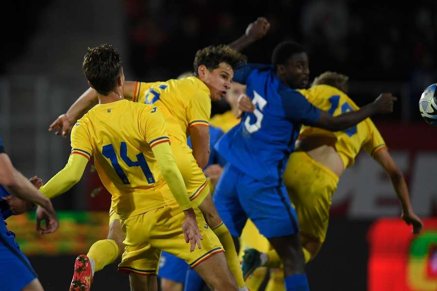 România U21 în partida cu Finlanda, câștigată cu 1-0 de tricolori.