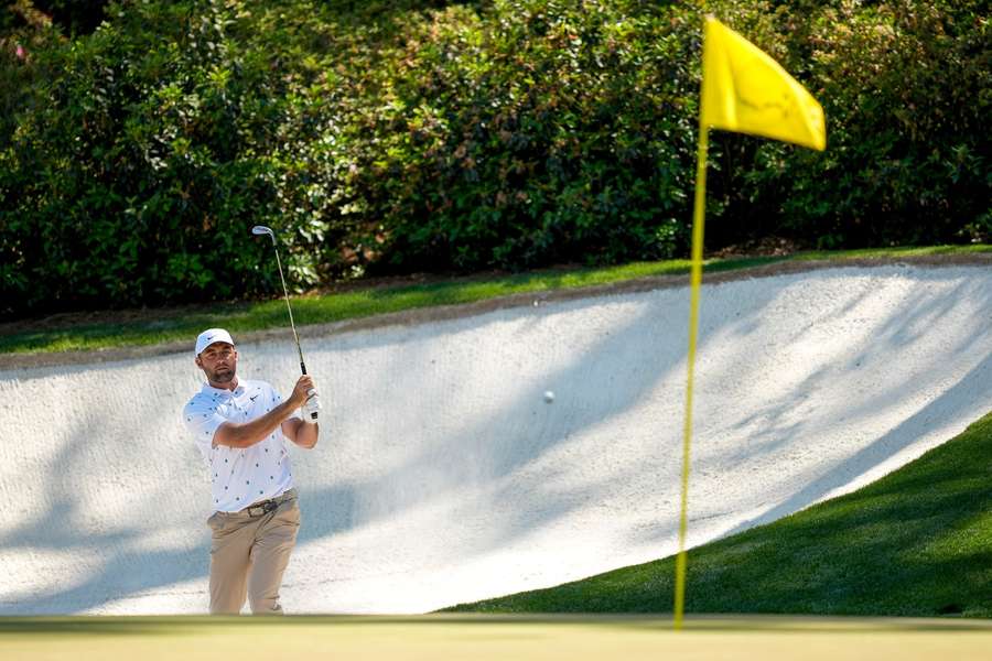 Scottie Scheffler on the 12th hole Scottie Scheffler on the 12th hole