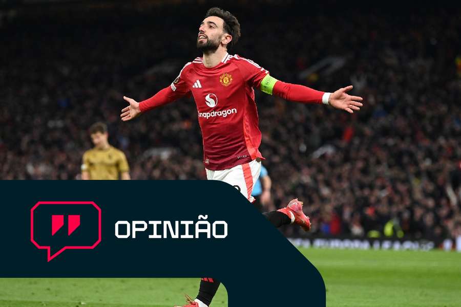 Bruno Fernandes celebra um golo decisivo contra a Real Sociedad