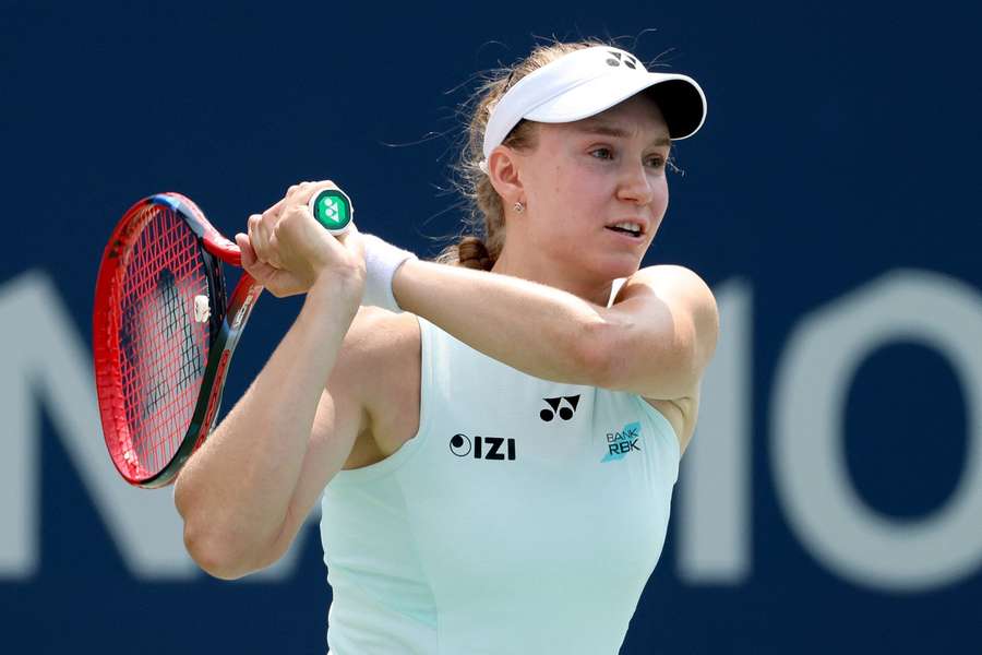 Elena Rybakina returns a shot to Liudmila Samsonova in their last 16 showdown Elena Rybakina returns a shot to Liudmila Samsonova in their last 16 showdown
