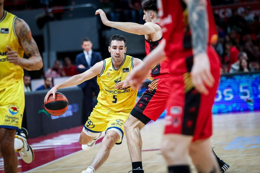 Ferran Bassas, durante el Casademont Zaragoza-Gran Canaria