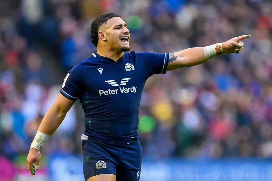 Sione Tuipulotu, pictured competing for Scotland in the Six Nations earlier this year