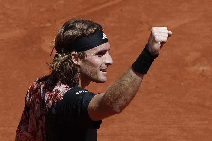 Tsitsipas celebrates his win